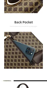 Détail de la poche arrière zippée du sac à bandoulière pour ranger un smartphone