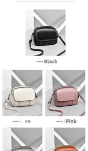 Litchi pattern PU leather crossbody bags with triple zippers and multiple color options
