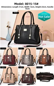 Detailed size chart showing 31x23x12cm dimensions of the lizard pattern tote bag
