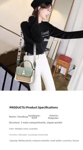 Detailed interior view of multi-pocket handbag showing capacity for phone and wallet