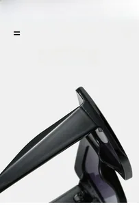 Detailed close-up of high-elastic hinge and lightweight glossy frame on square sunglasses