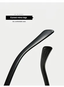 Détail des branches de lunettes noires courbées avec texture antidérapante ergonomique