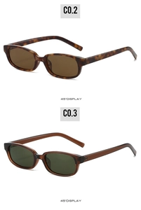 Schildpatt und transparente tee-farbene rechteckige Sonnenbrille im 45-Grad-Winkel