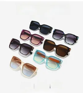 Detailed collection of square fashion sunglasses in seven assorted color variations