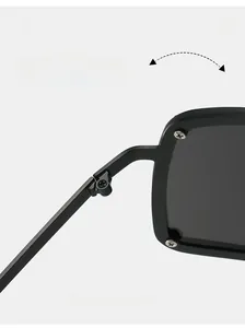 Détail de la charnière texturée durable et vis renforcée sur lunettes noires mates