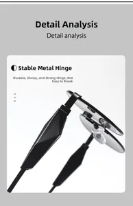 Detailansicht der robusten Metallscharniere an der schwarzen ovalen Sonnenbrille