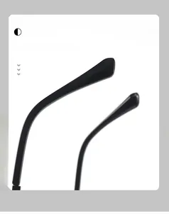 Macro detail of ergonomic curved temples on vintage punk metal sunglasses in black