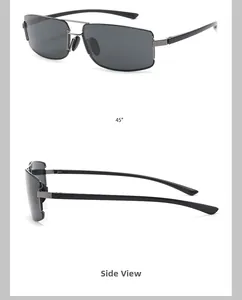 Détails de lunettes de soleil en aluminium et magnésium avec vues à 45 degrés et profil