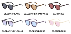 Collection of six stylish oversized oval sunglasses in various trendy colors and lenses