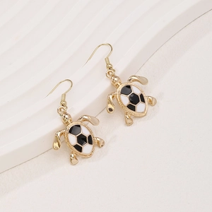 Enamel Turtle Dangle Earrings Alloy Gold Tone Animal Drop Ear Jewelry For Women Fashion Niche Style