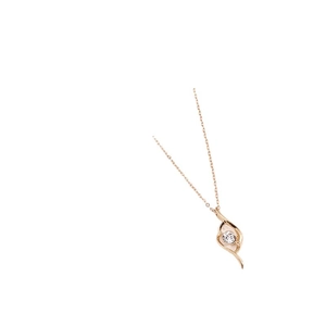 Elegant rose gold necklace featuring a streamlined pendant set with a sparkling gemstone