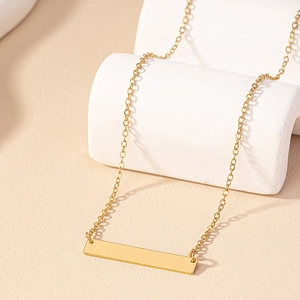 Collier Pendentif Alliage Géométrique Barre Rectangulaire Style Japonais Coréen Bijoux Mode Femmes Finition Polie