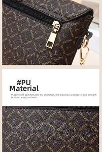 Détail du cuir PU marron avec motif SADINI vintage et ferrures métalliques dorées