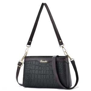 Borsa A Tracolla Donna Piccola Borsa Quadrata Spalla Pelle PU Motivo Coccodrillo Scacchiera Monogramma Hardware Dorato Vintage