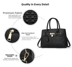 Détail de texture embossée et cadenas doré sur grand sac bandoulière de couleur unie