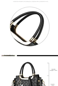 Detail showing woven texture black tote bag with dimensions of 13cm handle and 19cm height