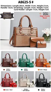 Ensemble de sacs trois pièces pour femmes avec texture crocodile et boucle en métal