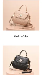 Detail of shell-shaped crossbody bags with quilted pattern and clover metal clasp