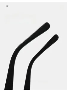 Close-up of ergonomic curved black temple arms for comfortable pilot sunglasses fit