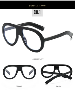 Vues détaillées de lunettes aviateur noires épaisses avec filtre de lumière bleue