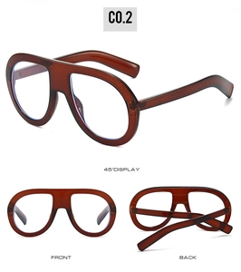 Vues détaillées de la monture de lunettes aviateur ambre transparent sous plusieurs angles