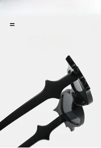 Detail view of gothic bat sunglasses with star-shaped temples and super elastic frame