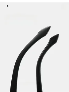 Detail of curved matte black mirror legs for hip hop bat sunglasses with comfort fit