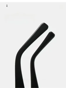 Detailed macro view of black curved temples design for comfortable sunglass wearing