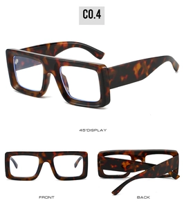 Three-way view of retro square tortoise shell eyeglasses showing front, back, and 45-degree angle