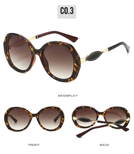 Three-view display of vintage oversized tortoiseshell glasses with gold metal accents