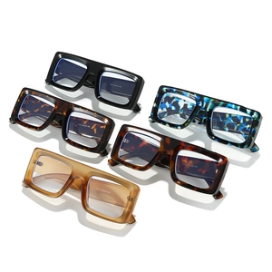 Retro thick square anti-blue light glasses frames in multiple tortoiseshell colors