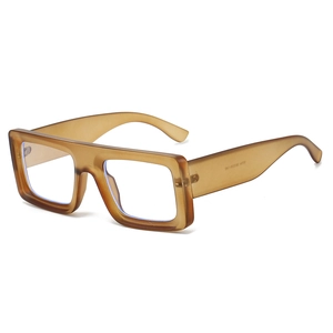 Vintage tortoiseshell thick frame square glasses with anti-blue light clear lenses