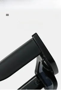 Detail of high-elastic black sunglass frame showing lightweight texture material