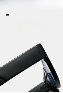 Detail of matte black glasses frame showing a lightweight and super elastic metal hinge