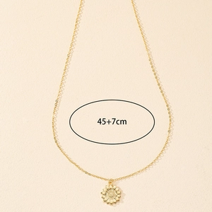 Collana girasole dorata con catena delicata e lunghezza regolabile 45+7cm da donna