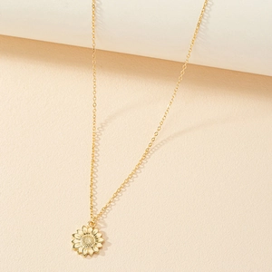 Collana Con Ciondolo Girasole Lega Di Zinco Fiore Gioielli Regalo Per Donne Moda Elegante Catena Regolabile
