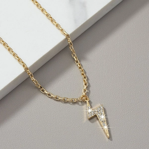 Blitz Anhänger Halskette Legierung Mit Strass Iced Out Hip Hop Mode Schmuck Für Damen Und Herren Glänzend Trendy