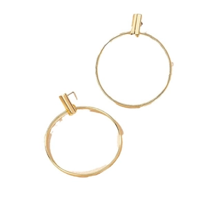 Minimalist large golden geometric circle hoop earrings for a stylish trendy look