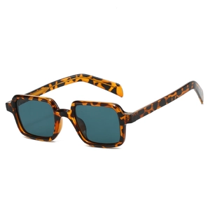 Lunettes de soleil polarisées carrées au motif écaille rétro avec verres foncés