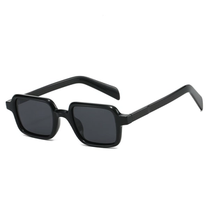 Lunettes de soleil carrées noires pour hommes avec monture épaisse et protection UV