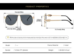 Size chart showing exact dimensions and weight for these metal pilot sunglasses