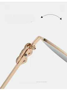 Detail of durable gold metal hinge on pilot sunglasses with precision folding mechanism