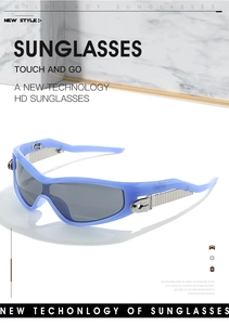 Gros plan sur les lunettes de soleil polarisées à monture bleue et verres HD