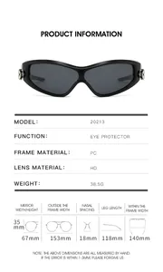 Tableau des tailles détaillé pour lunettes de soleil de sport montrant les dimensions
