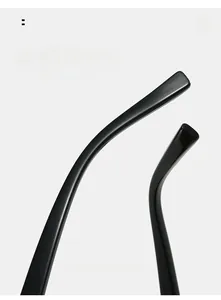 Detail of curved temples on square sunglasses for a comfortable ergonomic fit