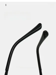Detail of curved temples on oval sunglasses for comfortable and secure wear