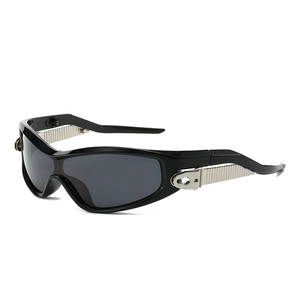 Lunettes De Soleil Sport Y2K Cyberpunk Monture PC Verres Résine Protection UV400 Enveloppantes Carrées Pour Femmes Hommes