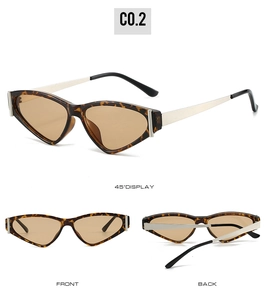 Trois angles de lunettes de soleil œil-de-chat rétro avec monture écaille et verres bruns