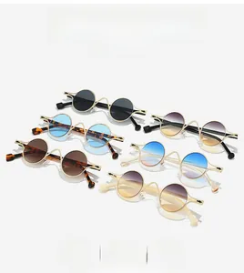 Collection of retro oval sunglasses with unique wave bridge and assorted colored lenses