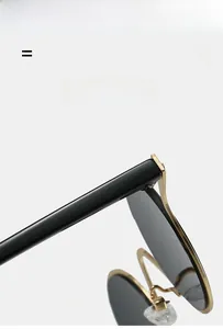 Detail of premium black oval sunglasses showing light elastic frame and metal hinges